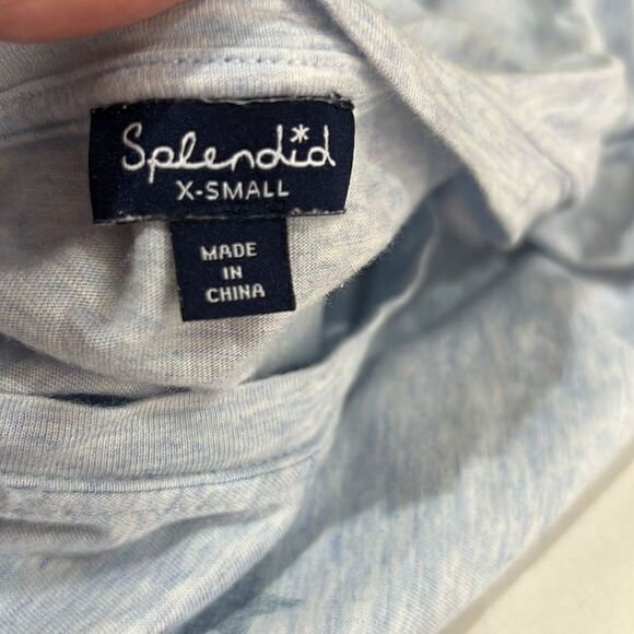 Splendid Heathered blue tee with stars EUC size XS - Picture 7 of 9